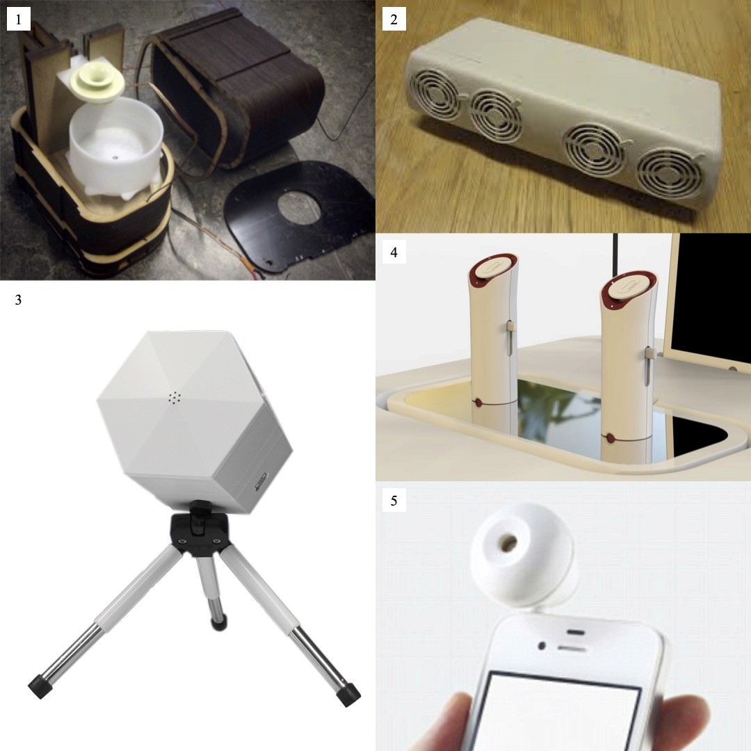 a composition of five images of different scent devices – Liam Aljundi